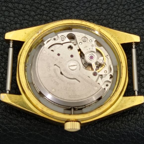 Vintage 1990 Citizen Automatic Mens Gold Watch W/daydate & Brown accents - Picture 10 of 10